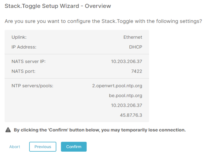 Ethernet confirmation