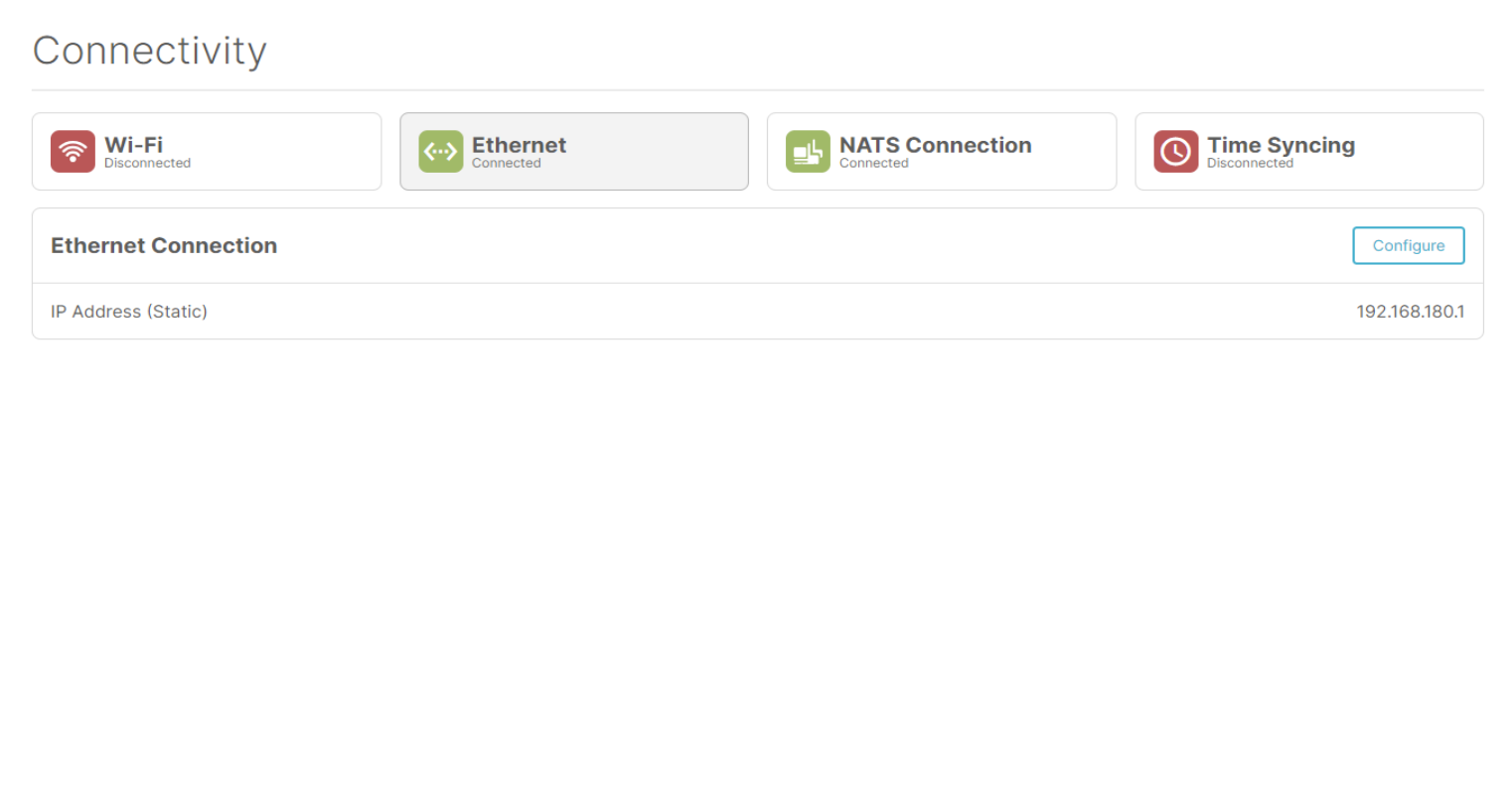 Ethernet status page