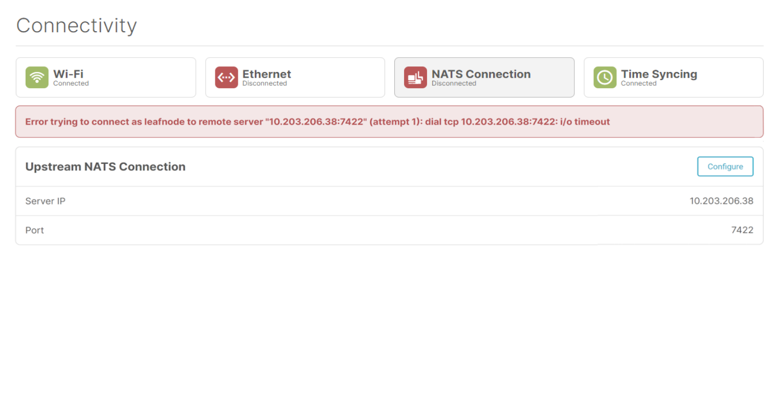 Time syncing status page